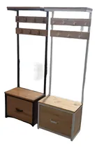 Comprar Perchero Recibidor C\u002Fcajon Hierro Madera Estilo Industrial