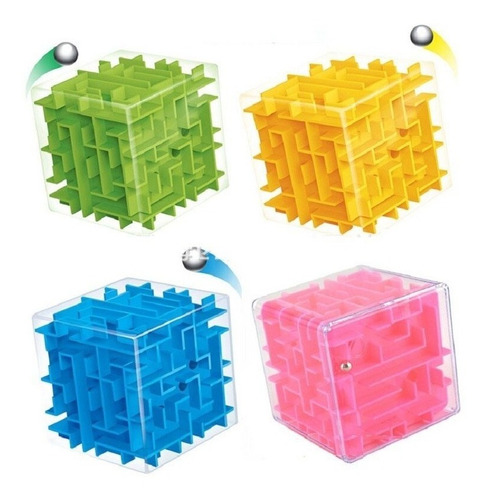 Cubo 3d Labirinto Quebra Cabeça Color - 6cm
