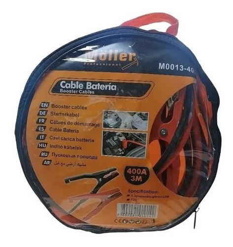 Cable Auxiliar Puente Recarga Batería 400a 3 Mts 