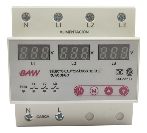 Imagen 2 de 9 de Selector Automático De Fase Protector De Tension Ru400f80