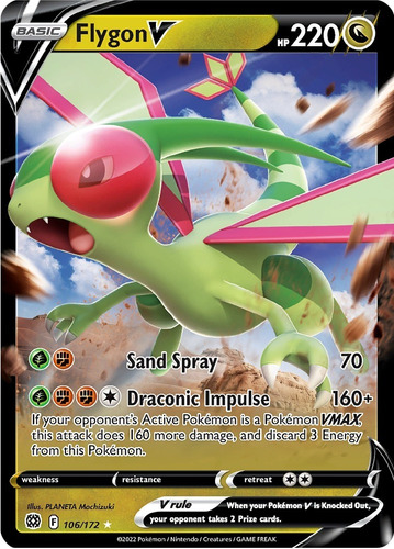 Cartas Pokemon S&s Brilliant Stars Flygon V 106/172