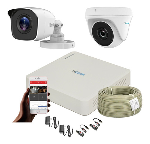 Cámaras De Seguridad Kit Cctv 720p Hilook Mini Dvr 8ch+2cám