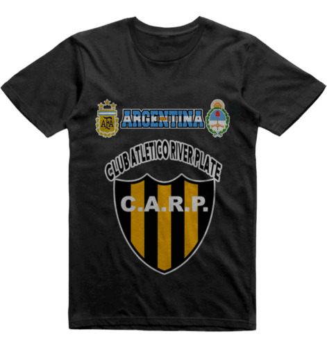 Remera Algodon Negra River Plate De Junin