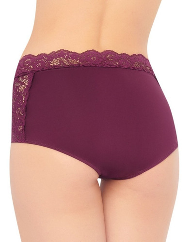 1192 Panty Ilusion Encaje Microfibra Corte Cintura Lenceria