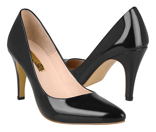 Tacones Dama Stylo 8000 Charol Negro