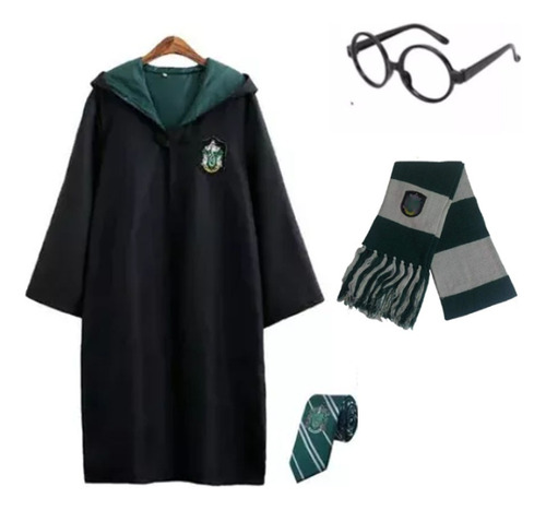 Disfraz Harry Potter Capa Lentes Corbata Bufanda Gryffindor Slytherin