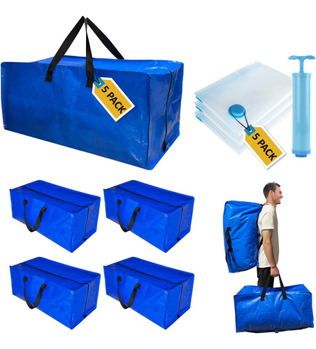 Paquete De 10 Bolsas Para Mudanzas Extragrandes Y Resistente