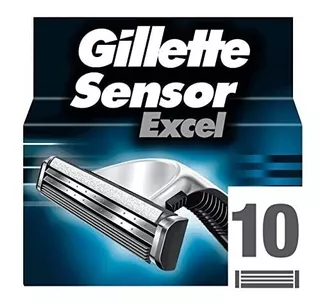 Gillette Sensor Excel - Cartuchos De Afeitar Para Hombre (10