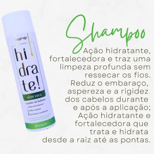 Kit Hidrate Shampoo Condicionador Poder Da Babosa Aloe Vera