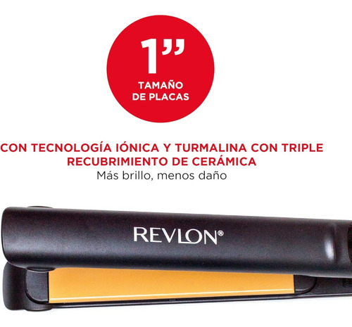Alaciadora Revlon Turmalina Control Temperatura Negro