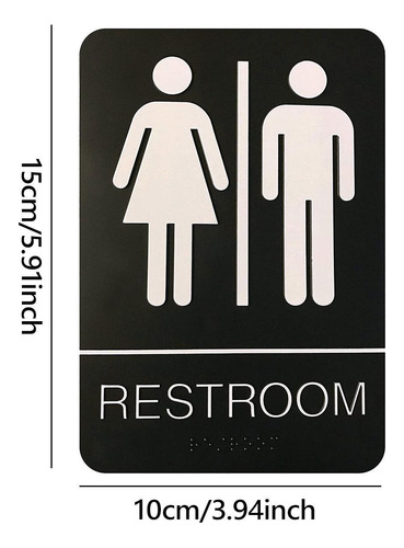 Placa De Pared Con Señalización Para Baños Unisexo