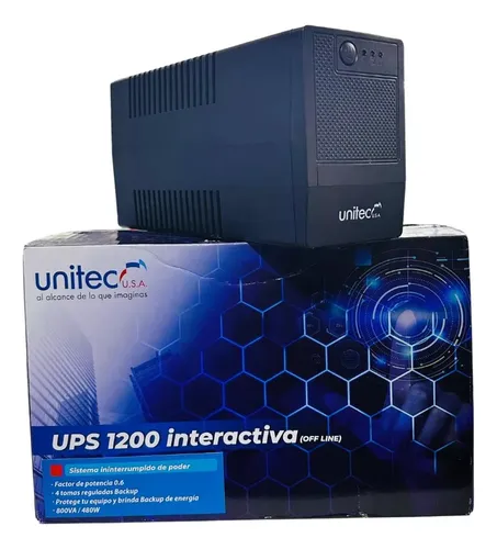Ups Interactiva Unitec 1200 Led 800va 480w Factor Potencia