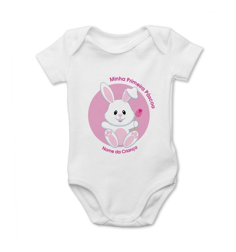 Body Infantil Personalizado Nome Bebe Pascoa Feminino