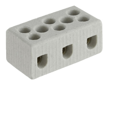 Kit 02 Conector Porcelana Cerâmica Para Chuveiro 3 Polos 50a