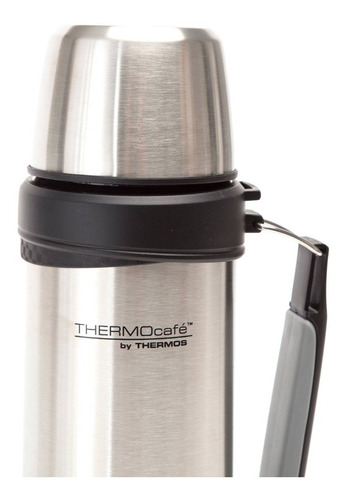 Termo Thermos 1 Lt Acero Inoxi Manija Doble Pared Mate Cafe