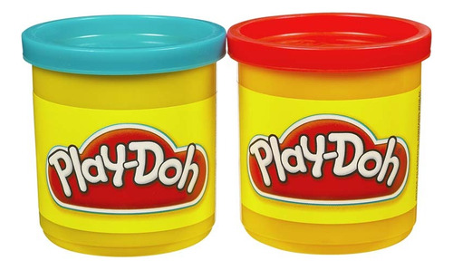 Play Doh Pack X 2 Latas De Masa Colores Clásicos Hasbro Color Celeste Y Rojo
