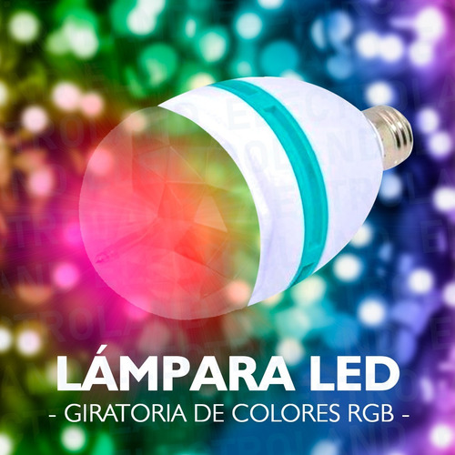 Lampara Led 220v Color Rgb Giratoria Luces Efectos Fiestas