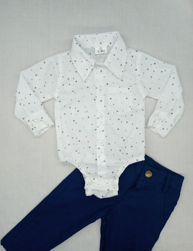 Body Camisa Anclas Y Estampadas Para Bebes Con Botones