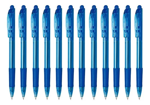 Bolígrafo Pluma Pentel Wow Bk417 Retráctil 0.7 Mm 12 Piezas Color de la  tinta Azul
