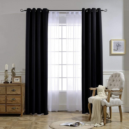 Cortinas Blackout Para Dormitorio, 132cm, Juego De 2