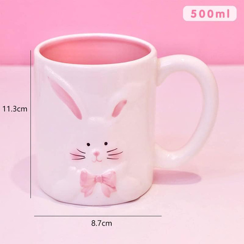 Taza De Conejito Rosa Seelucky, Taza De Caniche, Taza De Caf