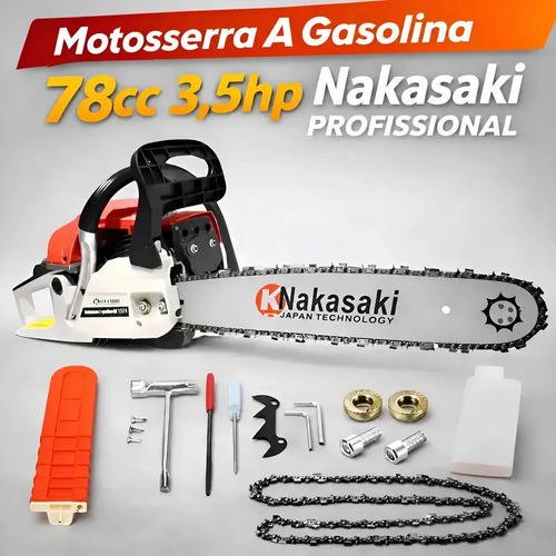 Motosserra A Gasolina 78cc 3.5hp Sabre 20 Polegada K NAKASAKI Profissional