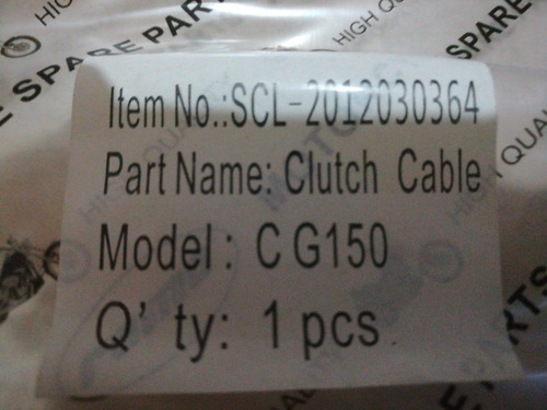 Imagen 2 de 4 de Guaya De Croché Moto 150 Horse Jaguar Bera (4 Vrds X 2 Pcz)