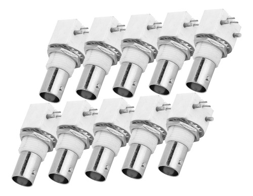 Conector Bnc De Placa, 10 Piezas, Blanco De 90 Grados, Monta