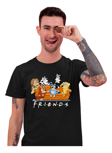 Camiseta Para Padres/hijos Cumpleaos Bluey Friends
