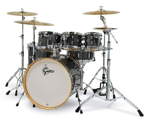 Batería Acústica Gretsch 5 Pzs Black Stardust Catalina Maple