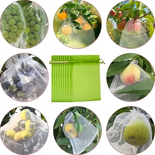 100 Bolsas De Malla De Gasa Para Proteger Las Frutas,20x30cm
