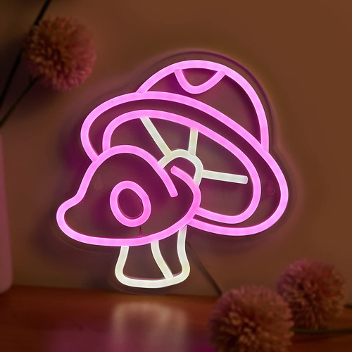 Letrero Led De Neón Chi-buy Mushroom, Luz Nocturna Alimentad