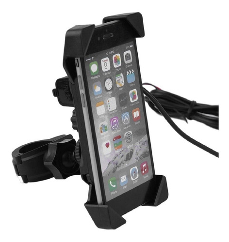 Soporte Para Celular Manillar O Espejo Moto Con Cargador Usb