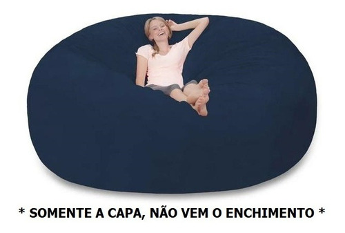 Capa Puff 180x80 Almofada Cama Sem Enchimento Pufe Sala Cor Preto