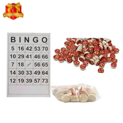 Jogo De Bingo Loto Com 75 Pedras Em Madeira E 40 Cartelas