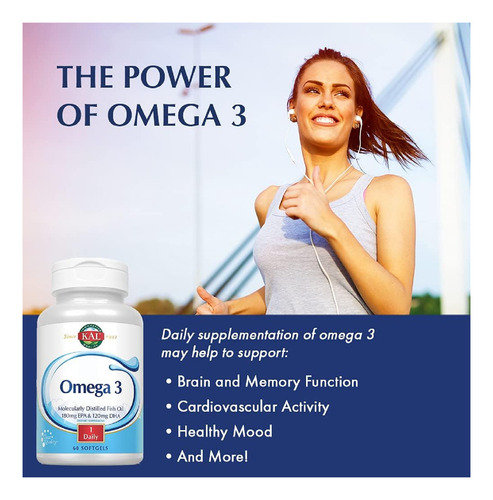 Kal Omega-3 Fish Oils 1000 Mg 120 Softgels Sabor Sin Sabor