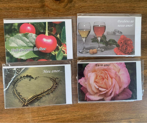 Kit 20 Cartoes Impresso Com Envelope Para Amor 7x11cm