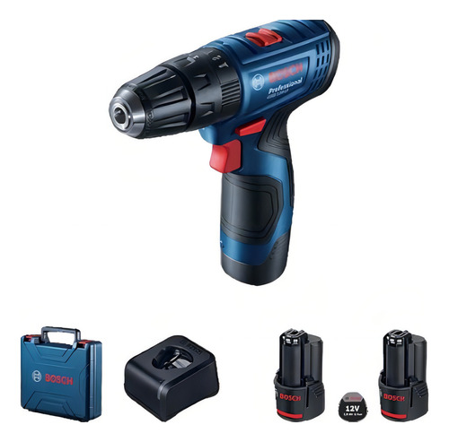Furadeira Parafusadeira Sem Fio De 10mm Bosch Gsb 120-li 12v Com Acessorios Azul