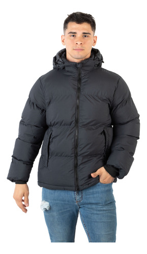 Campera Camperon Hombre Engomada Capucha Desmontable