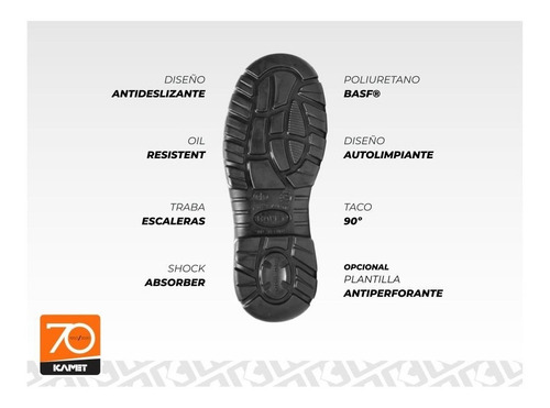 Imagen 6 de 7 de Calzado De Seguridad Kamet Zapato Teo Plant Antiperforante