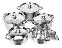 Comprar Batería de cocina, 5 piezas Juego De Ollas De Acero Inoxidable, Ollas De Cocina Antiadherentes, Batería De Cocina Acero Inoxidable Para Cocina De Inducción Y Estufa De Gas