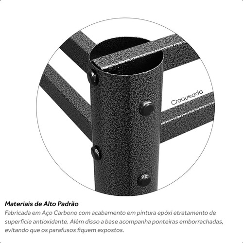 Base Para Mesa De Jantar Pedra Granito Vidro Madeira 120x75 Cor Preto