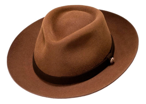 Sombrero Fedora De Moda Ala Plana En Paño Excelente Original
