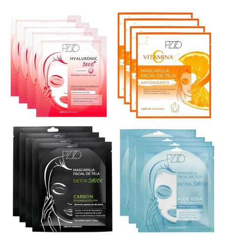 Set De 16 Mascarillas De Tela Cuidado Básico Petrizzio Dermo