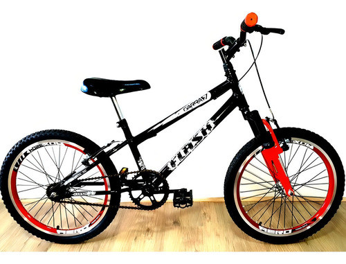 Bicicleta Aro 20 Garra Flash Bmx Cross Cor Preto e Vermelho