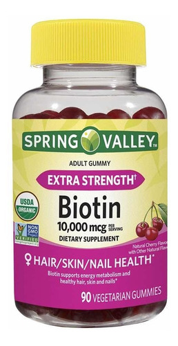 Biotina 10.000 Spring Valley En Gomitas Cherry Vegan