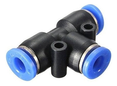 Conector Tee 6mm, Neumatico Bloqueo Antideslizante 3 Vias