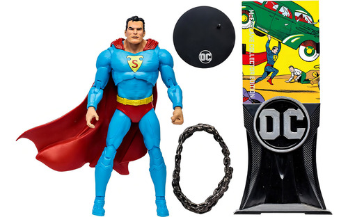 Figura de acción Superman Collector Edition Superman Action Comics #1 Platinum Edition de McFarlane Toys DC Multiverse