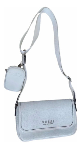 Bolsa Crosbody Guess Original Med:23x14x6 Cm Color Blanca