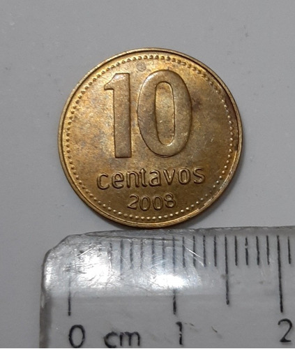 Moneda Argentina 10 Centavos Año 2008 